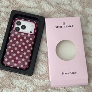 Velvet Caviar Raspberry Polka Dot iPhone 17 Pro Case